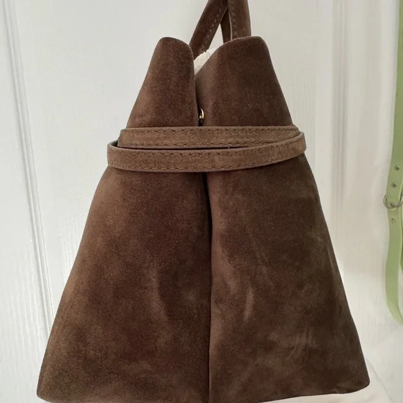 Manu Atelier Le Cambon Tobacco Green Suede Bag - Picture 6 of 11